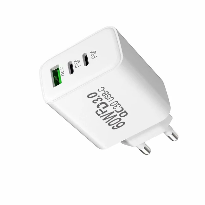 Быстрое зарядное устройство USB C 60 Вт QC3.0 для iPhone 14 13 12 11 Pro Xs Max X 8 6 Тип быстрая