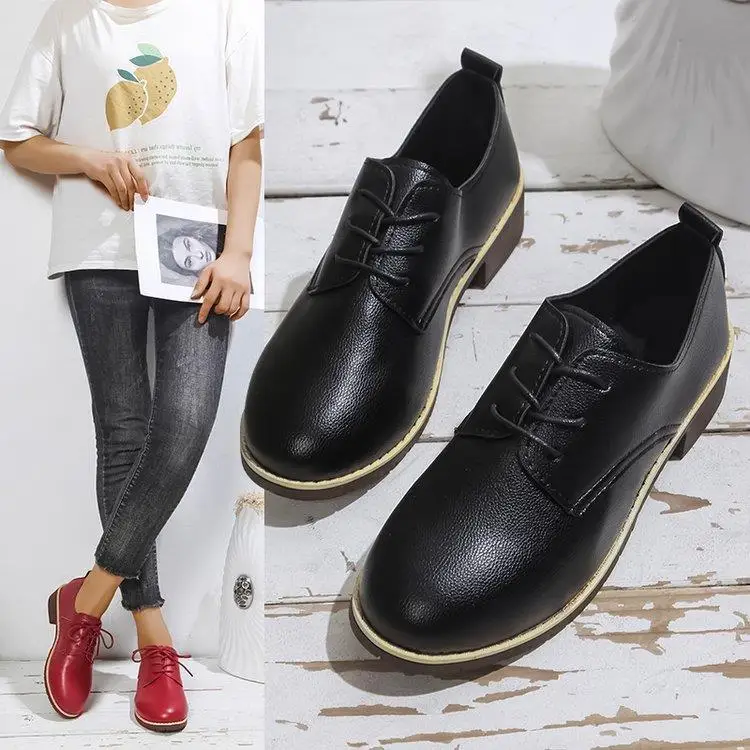 

2022 new Women Flats Oxfords Shoes Leather Women Loafers Shoes Ladies Lace Up Sneakers Women Winter Shoes boots