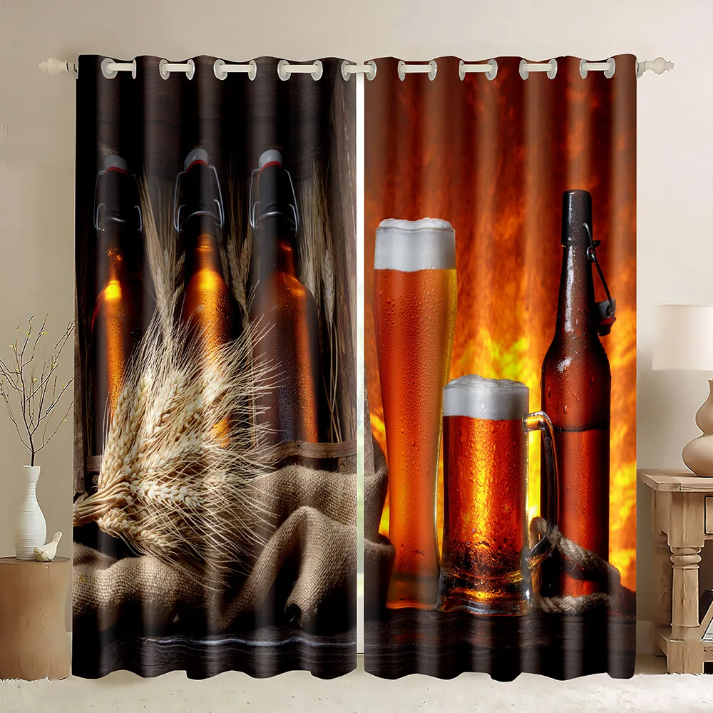 Занавески для окон с напитками тематический узор вечеринки на алкоголь принтом