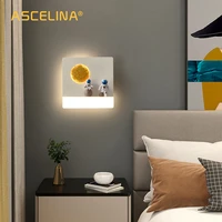 nodric led wall lamps simple modern childrens room bedside lights innovative designer cartoon astronaut boy bedroom lighting