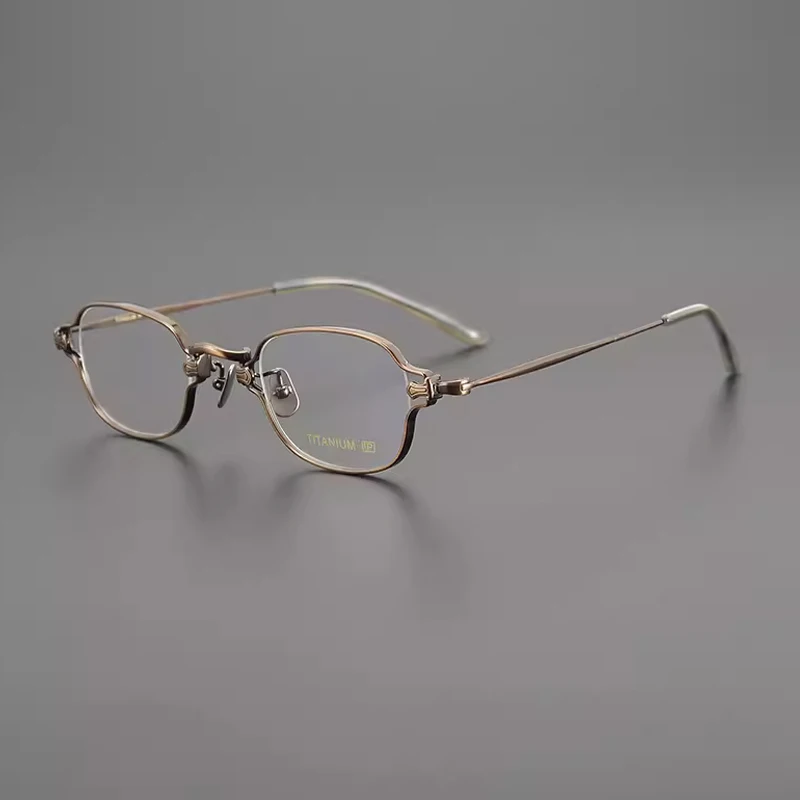 Очки в титановой оправе для мужчин и женщин винтажные небольшие квадратные
