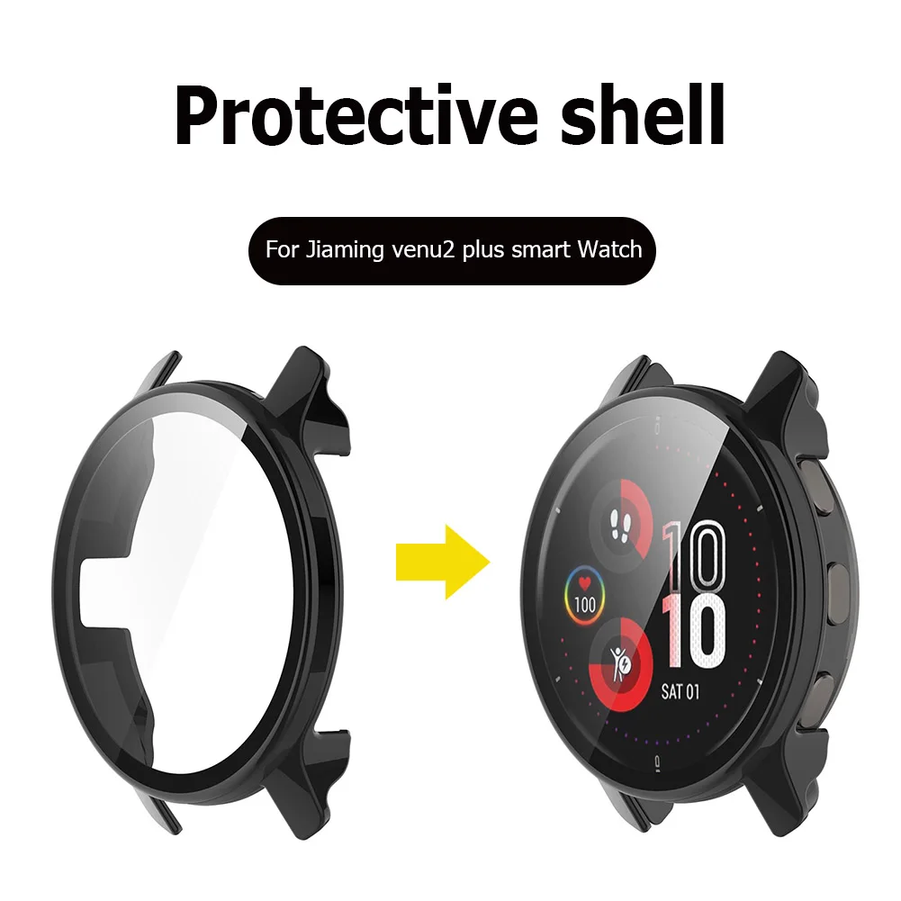 

Watch Protective Cover for Garmin Venu2 Plus Smart Watch Screen Protector Case Dust-proof Anti-fall Cover for Garmin Venu2 Plus
