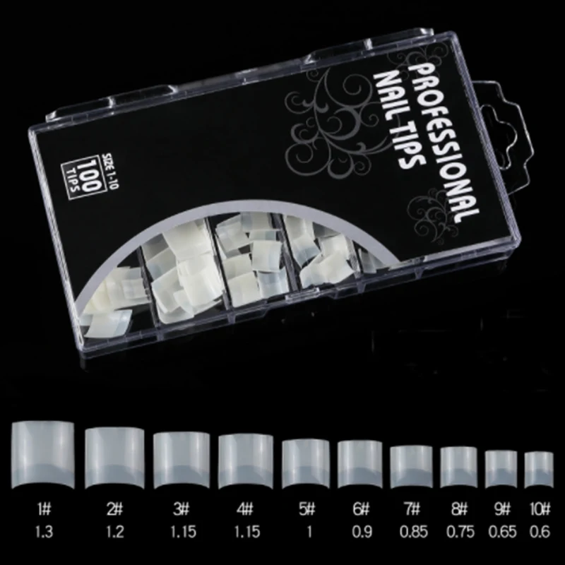 100 шт. французские короткие накладные ногти натуральные акриловые для