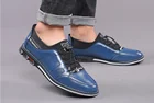 Мужские туфли из натуральной кожи, эластичная лента, модный дизайн, прочные удобные, большие размеры