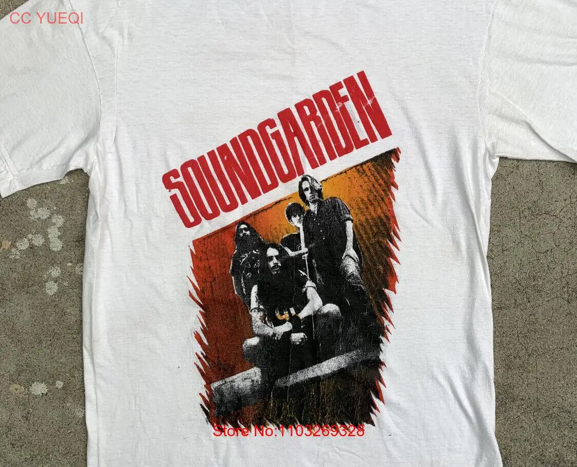 Винтажная мужская белая футболка Soundgarden 1992 Rockk модель E459
