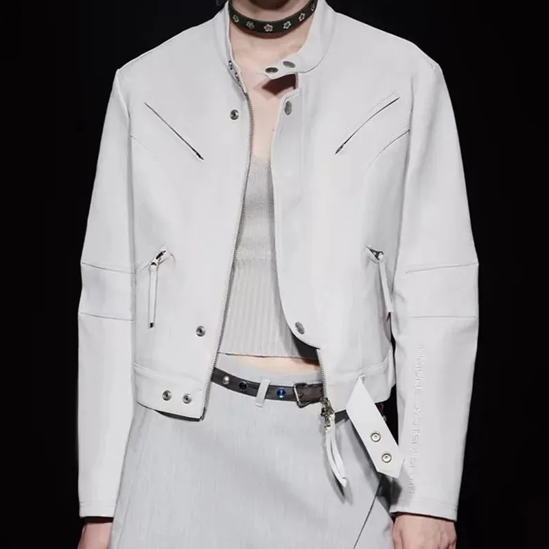 Осень 2024 новая мотоциклетная одежда из овечьей кожи в стиле ретро Дизайнерская