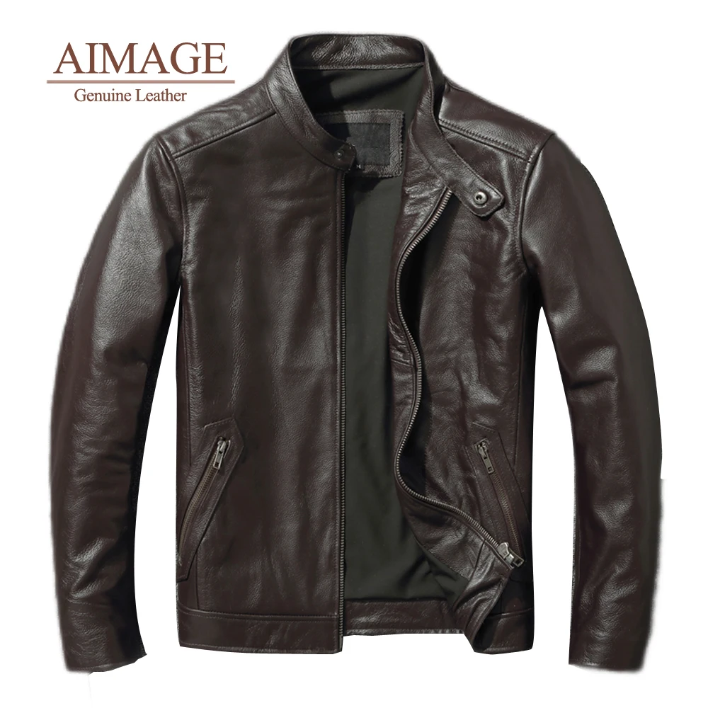 Мужская замшевая куртка с воротником-стойкой из натуральной воловьей кожи