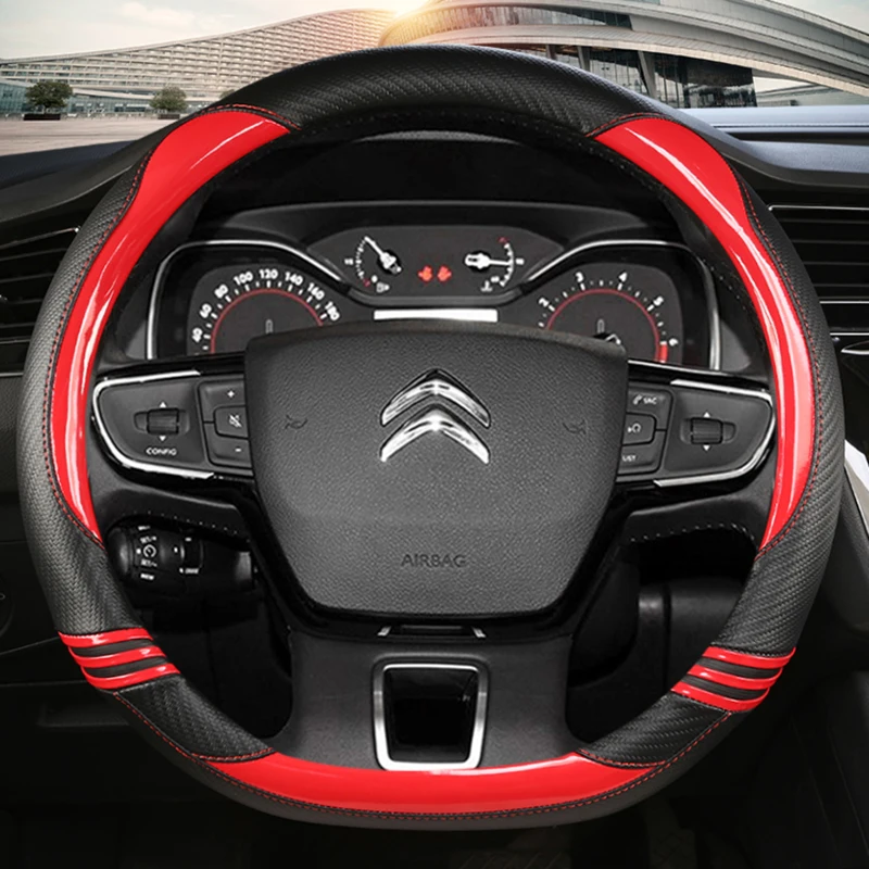 

Car Steering Wheel Cover For Citroen C3 II III 2009 - 2021 C3 AIRCROSS 2017 - 2021 Berlingo 3 C4 Picasso 2 D Type Steering Wheel