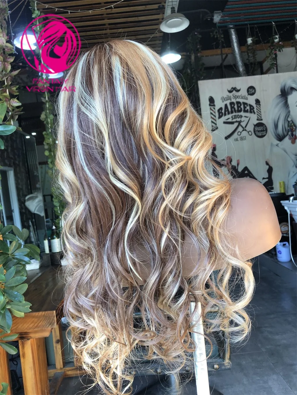 Balayage Full Lace Wig Brazilian 13*4 Lace Frontal Wig Wave White Human Hair Honey Blonde Full Lace Human Hair Wig For Women