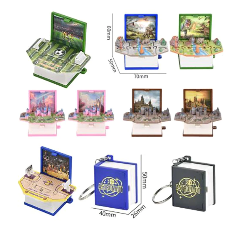 

3D Складная всплывающая книга детская научная головоломка Новинка Мини-динозавр астронавт Брелок Украшение детская игрушка подарок для динозавра p