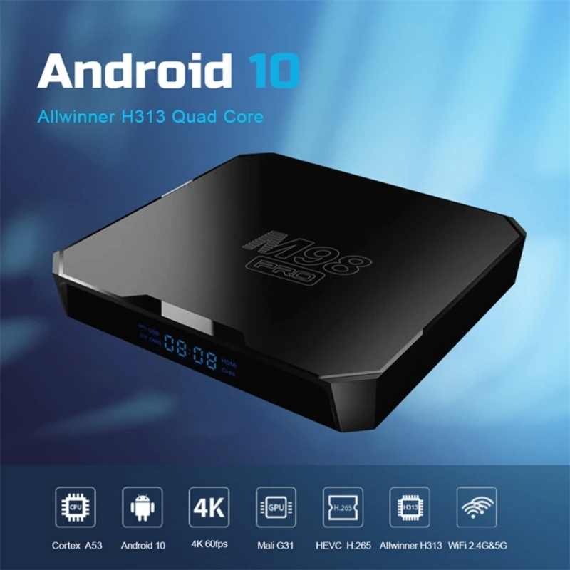 Телевизионная приставка H313 SmartTV Box Телеприставка с двойным Wi-Fi Голосовое управление ТВ-бокс Cortex-A53 Android10 ТВ-бокс