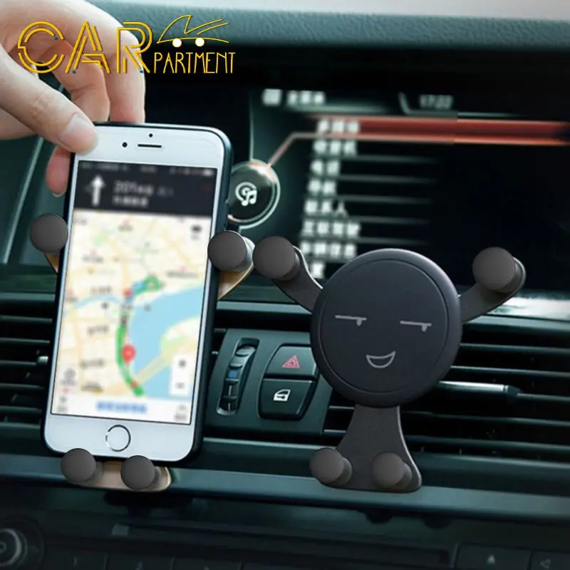 

Durable Car Mobile Phone Holder Smile Face Mount Multifunctional Portable Gravity Car Phone Holder Universal 360 Degree