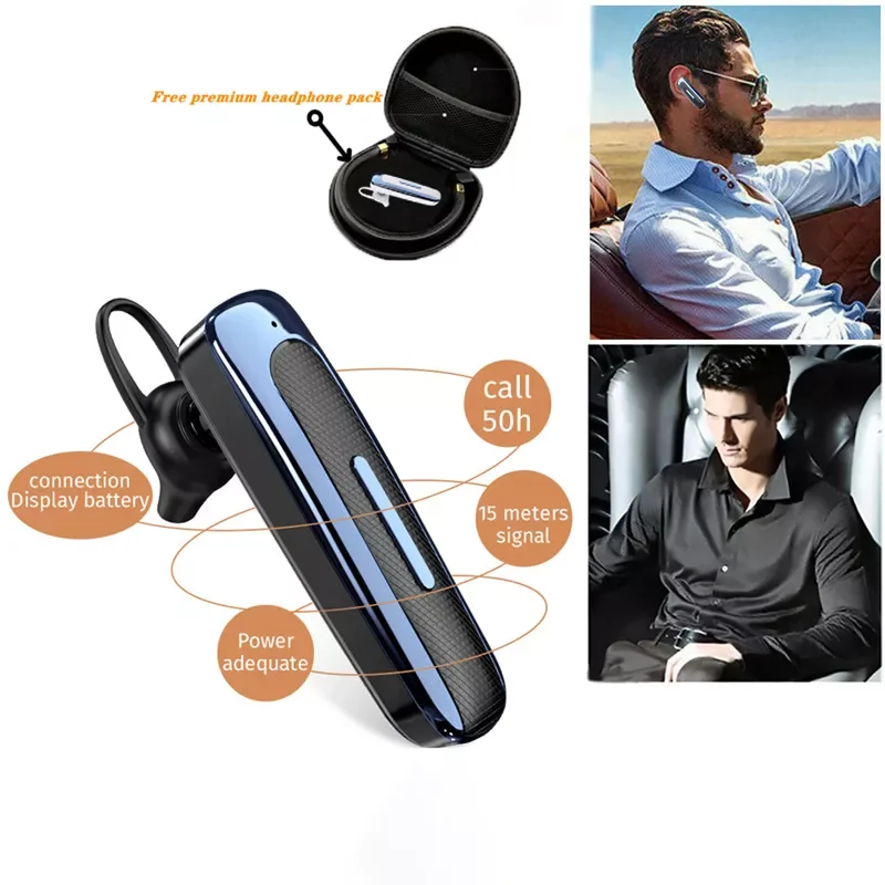 

Business Bluetooth Headset 5.0 Wireless Waterproof Headphone With Mic HD Call Smart Noise Reduction Earphone for All Smart Phone