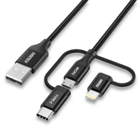 3 in 1 usb 2 0 cable for iphoneipadgalaxy charging charger micro usb cable or android usb type c mobile phone cables