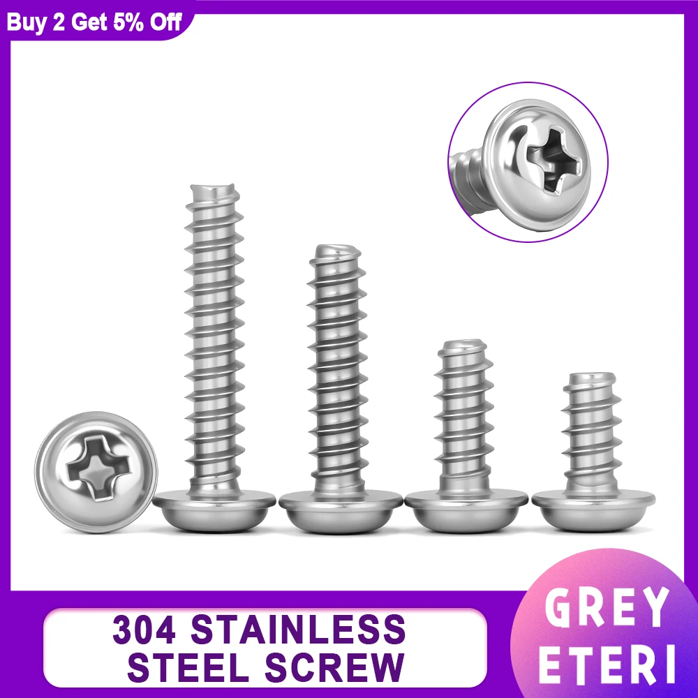 

Винты саморезы Phillips нержавеющая сталь M1.7 M2 M2.3 M2.6 M3 M3.5 M4