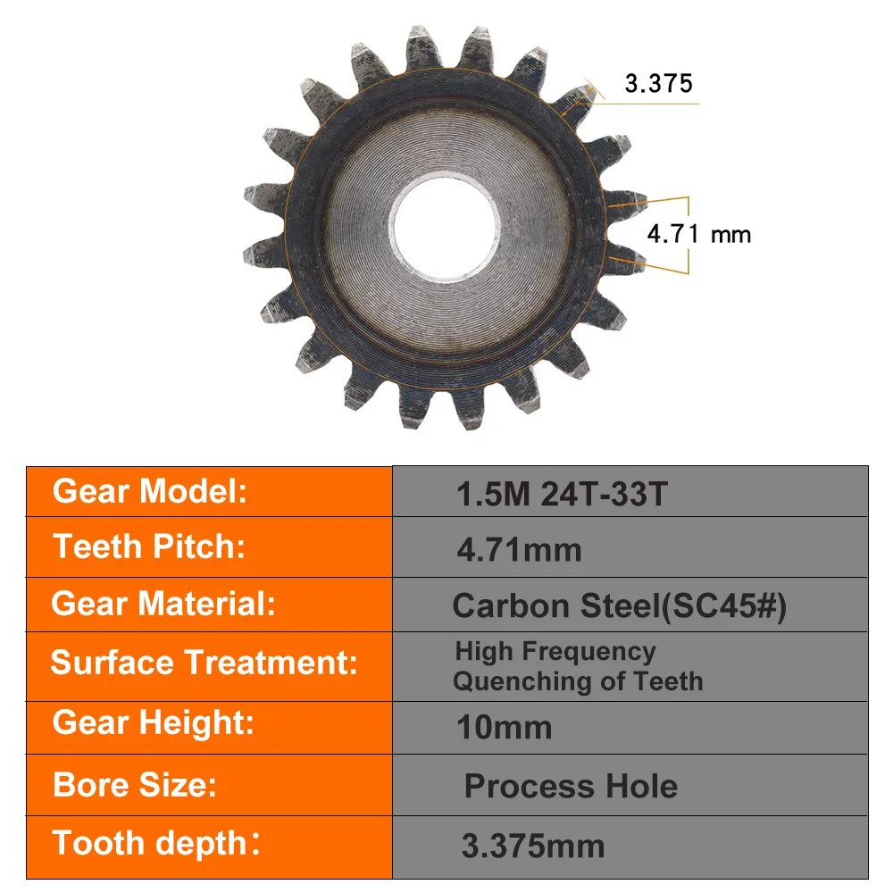 Зубчатая шестерня 1 5М-24Т/25Т/26Т/27Т~30Т/31Т/32Т/33 Зубьев SC45 # Цилиндрическая из
