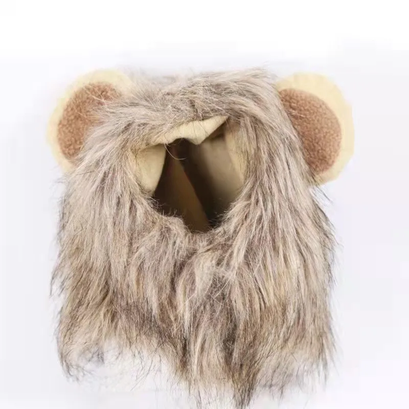 

Pet Lion Costume Funny Pets Clothes Cap Cute Cat Wig Lion Mane Costume Cosplay Kitten Dog Hat with Ears Fancy Party Supplies
