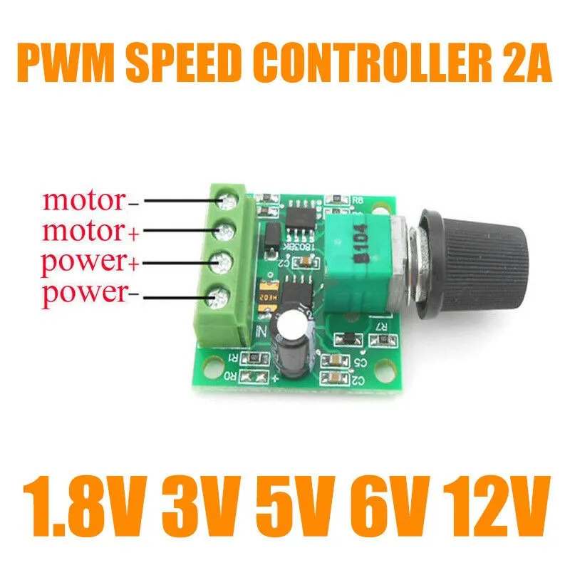 

DC 1.8V 3V 5V 6V 12V PWM Motor Speed Controller Module Adjustable Speed Regulator Potentiometer Knob Switch Kit