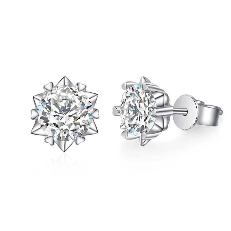 

ZFSILVER Trend Fashion Classic Sterling 925 Silver Moissanite Snow Star Earring For Women Charm Accessories Wedding Jewelry Gift