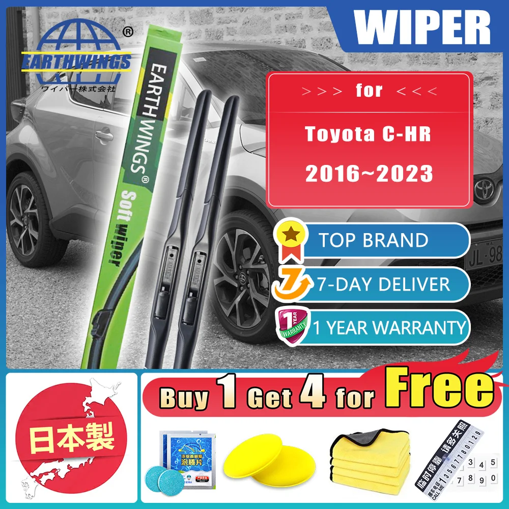 

For Toyota C-HR CHR C HR 2018~2023 Car Front Rear Set Windshield Wiper Blades Rubber Accessories Protective Windscreen Cleaning