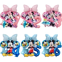 6pcsset disney minnie mickey mouse theme kids birthday party decor balloon 1 2 3 4 5 6 7st baby shower party supplies for toys