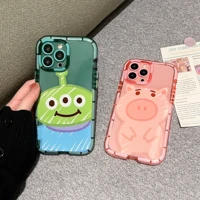 disney toy story three eyed peppa pig luminous phone cases for iphone 13 12 11 pro max xr xs max x back cover
