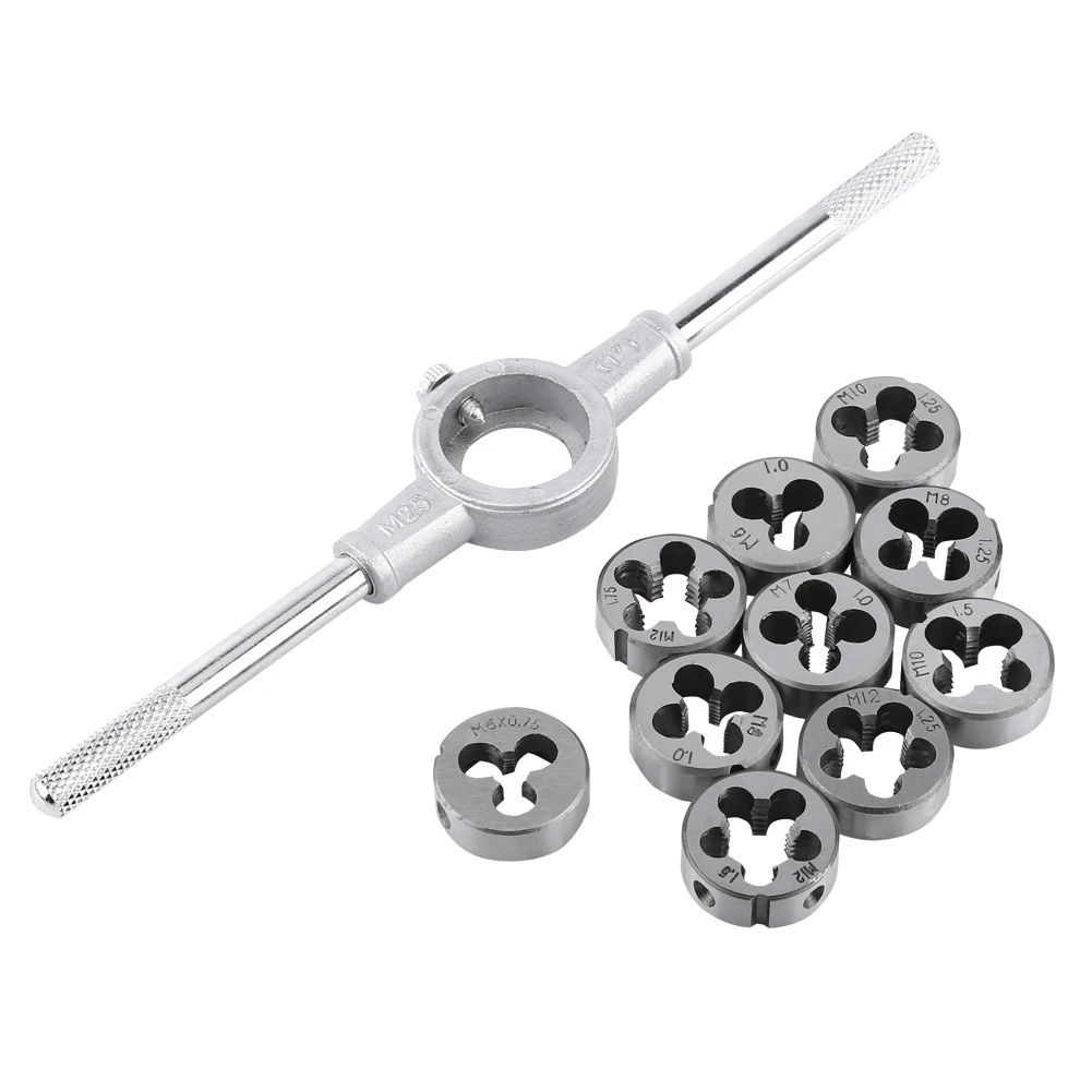 

11PCS/Set Screw & Die External Thread Cutting Tapping Hand Tool Kit Screw Die