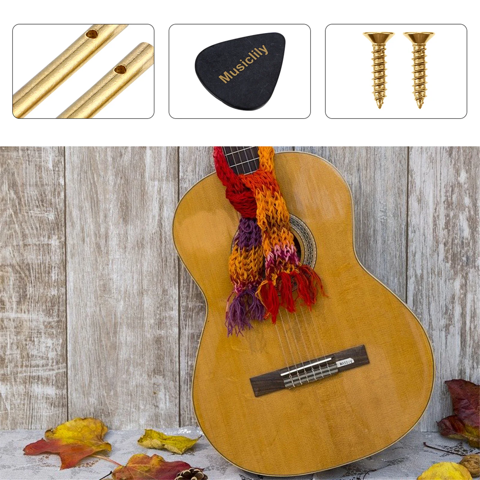 

4 Sets Electric Guitar String Retainer Buckles Musical Instruments Bass Parts