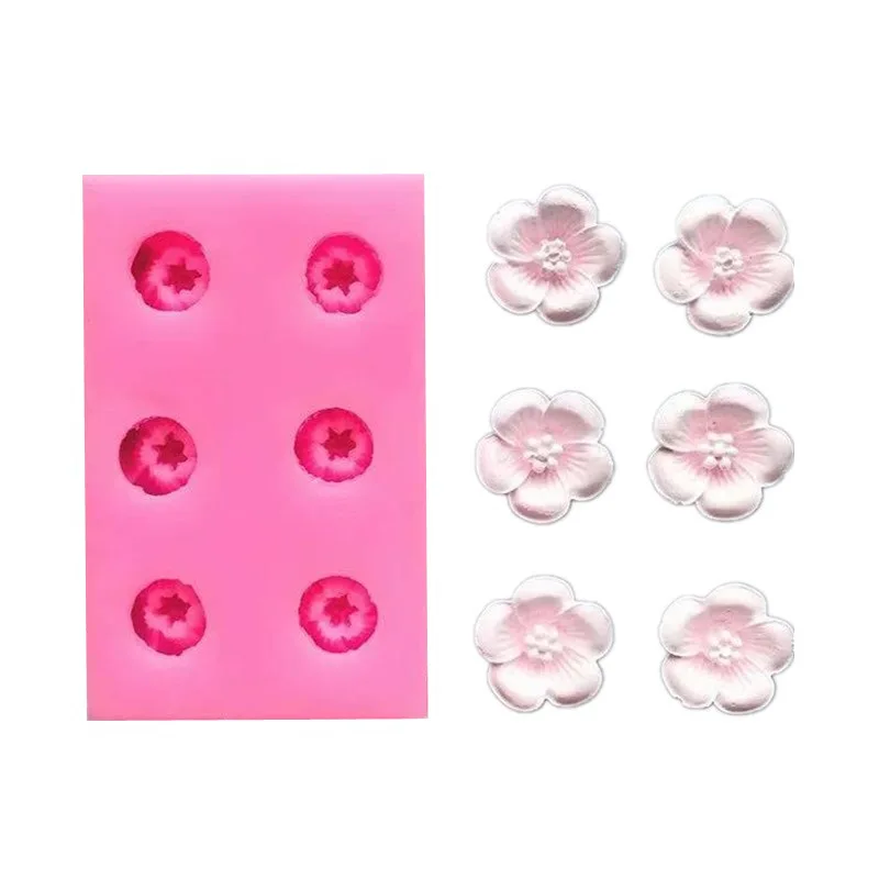 

3D Cherry Plum Blossom Silicone Pastry Mold DIY Fondant Chocolate Flower Gutta Percha Cake Resin Molds Baking Tools Accessories