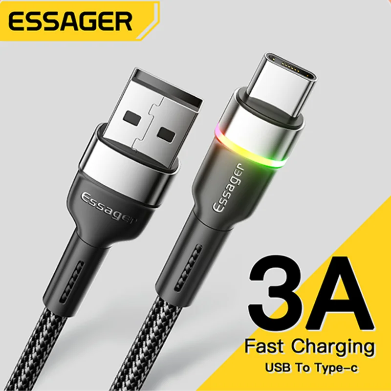 

Essager USB Type C Cable 3A Fast Charger For Xiaomi Huawei Redmi Mate Samsung USBC Cables C Mobile Phone Charging Data Wire Cord