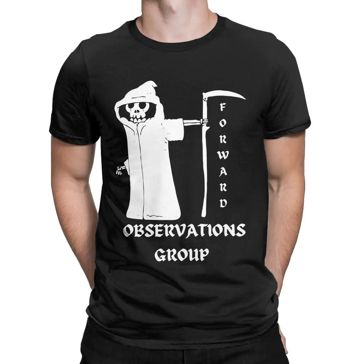 

Men's Forward Observations Group T Shirts Death Skeleton Pure Cotton Clothes Vintage Short Sleeve Round Neck Tee Shirt T-Shirt