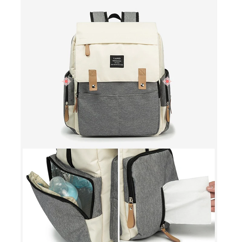 4 Colors Large Capacity Diaper Bag Backpack Fashion Travel for Mom and Dad Solid Mummy Bags Stroller Organizer Bag Baby Bags