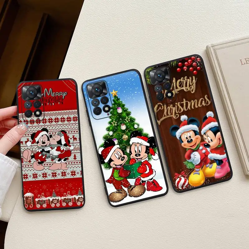 

Disney Merry Christmas Mickey Minnie Phone Case For Redmi Note 11E 11S 11 10 9 Pro 9A K20 K30 K40 Soft Silicone Cover