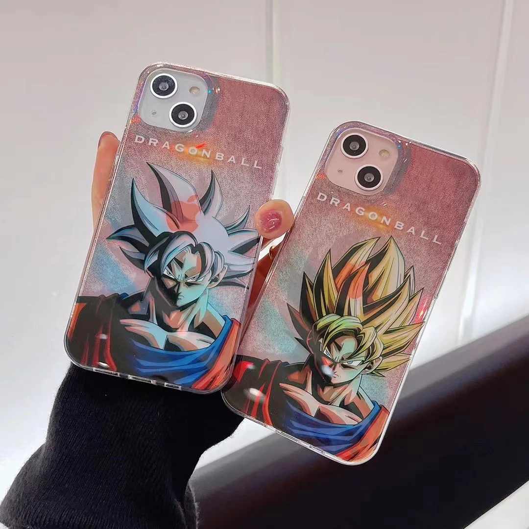 

Dragons Balls Gokus laser gradient color cartoon Phone Cases For iPhone 14 13 12 11 Pro Max Back Cover