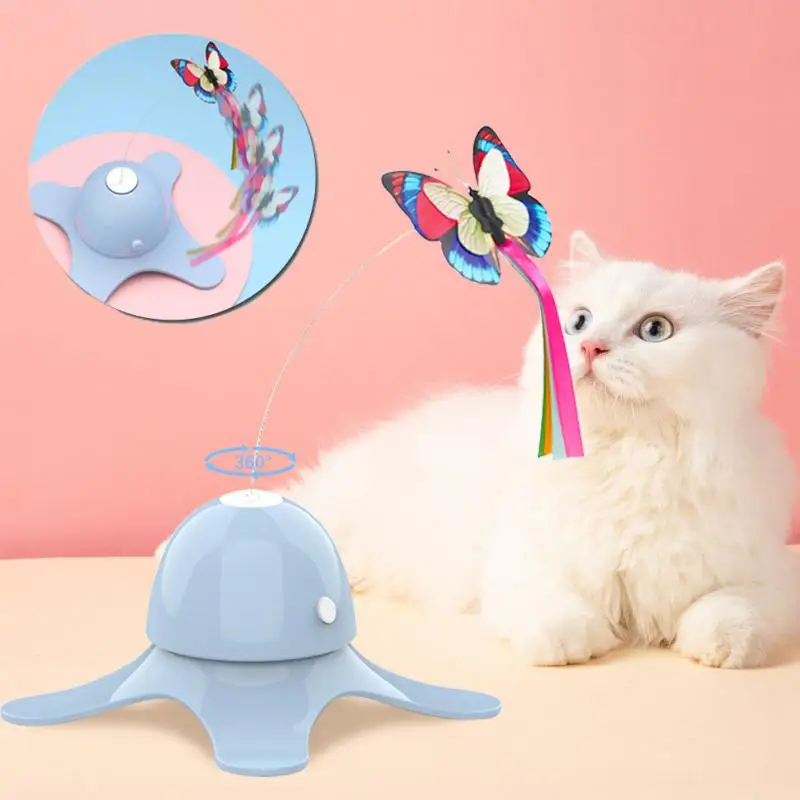 

Электрическая игрушка для домашних животных, умная вращающаяся игрушка с автоматическим движением, веселая кошка-палочка, перо, забавные игрушки для кошек, Аксессуары для кошек-бабочек