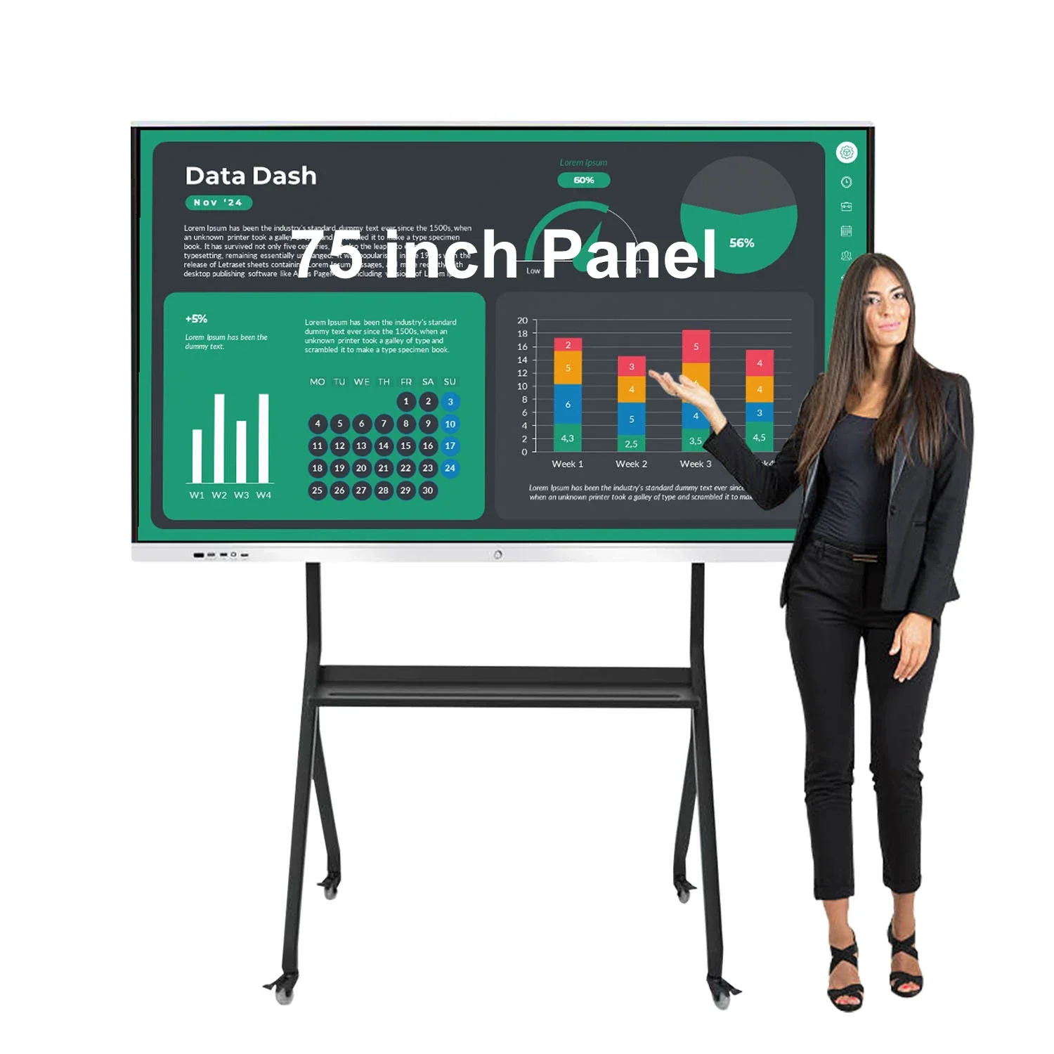 HUAYU 75-дюймовый 4K ЖК-дисплей Android Windows двойная система плоская панель инфракрасный