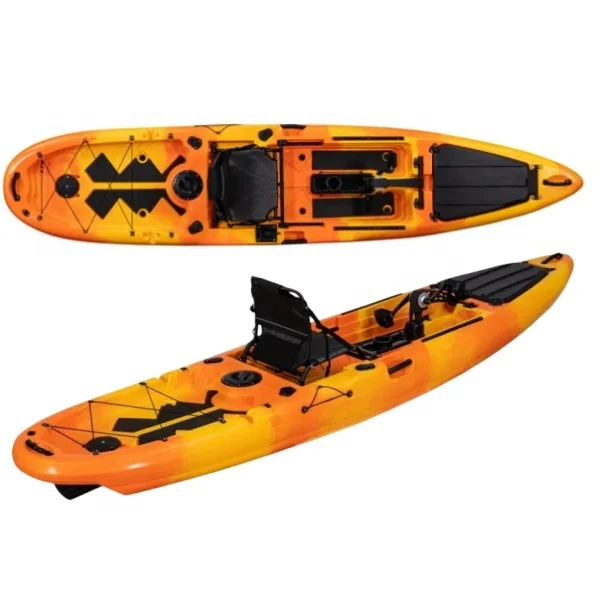 Фото Каяк LSF 13 футов (3,96 м) из HDPE с педальным приводом, одноместный, из ПВХ, ненадувной, для рыбалки, с аксессуарами, для одного гребца, длина 4 м №3
