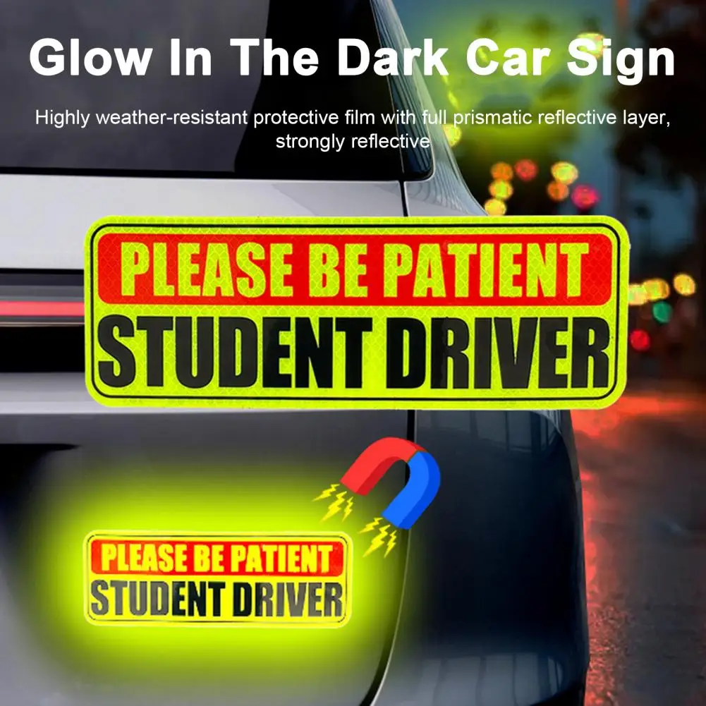 

Anti-slide Car Sign Reflective Car Stickers Essential Magnetic Signs for New Drivers Enhance Road Safety with for Trainee