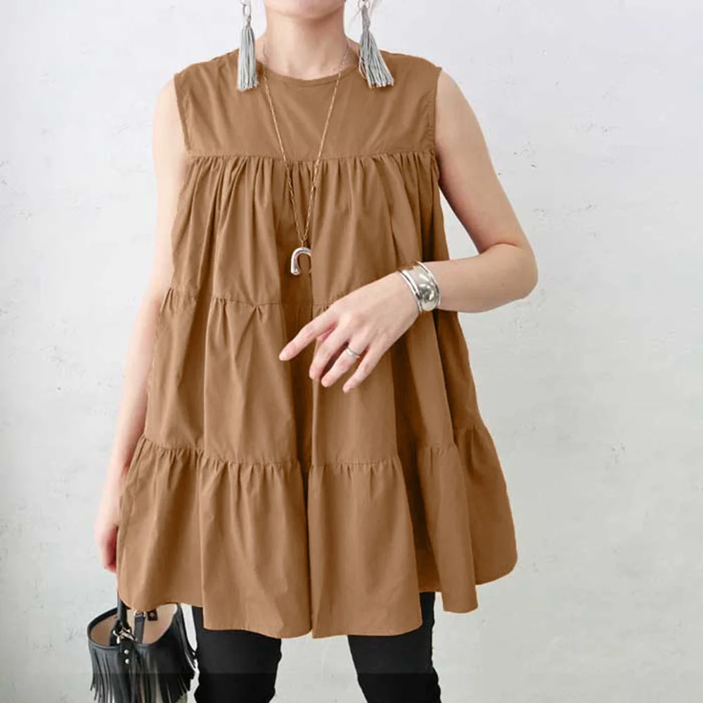 

Футболка женская без рукавов, Свободный Повседневный Топ с круглым вырезом, модная офисная одежда в Корейском стиле, лето 2022