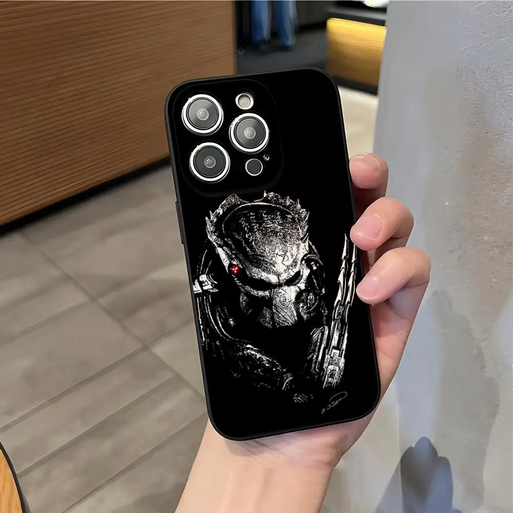 Фото Чехол для телефона «Предатор» для iPhone 17 Air 16 E Pro Max 15 14 13 Mini 12 Pro 11 XS Max 7 8 Plus, черный, мягкий. №2