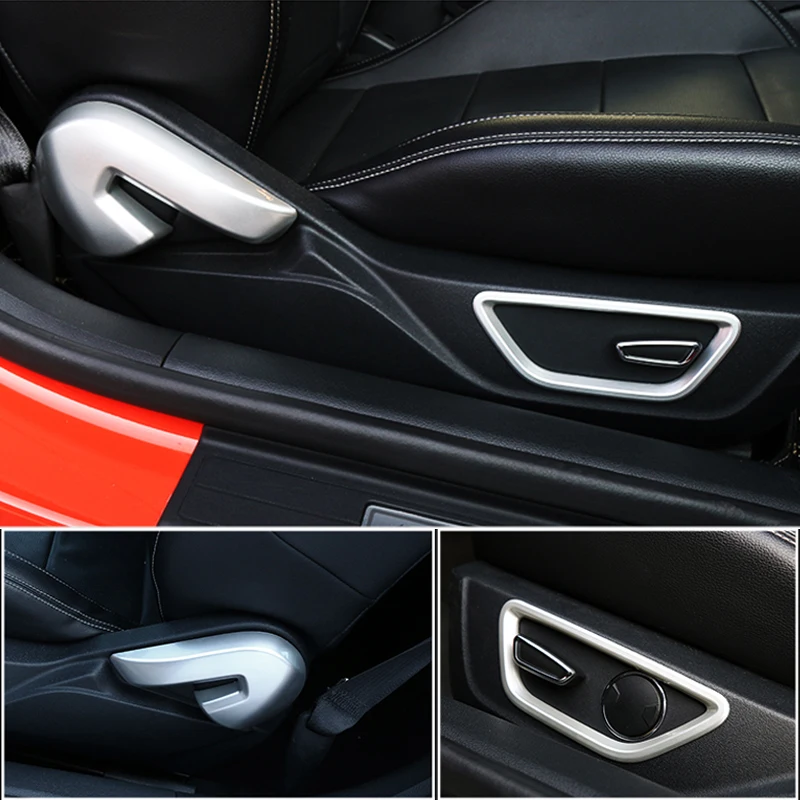 

Панель для регулировки сиденья, декоративная накладка, рама, оболочка, ручка, чехол, автомобильные наклейки для Ford Mustang 2015-2020, аксессуары для ...