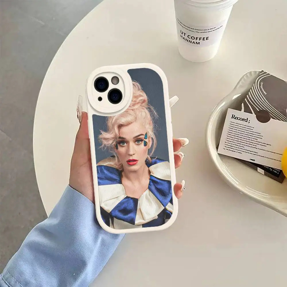 Фото Чехол для телефона K-Katy P-Perry Singer Roar для iPhone 16 15 14 13 12 11 Pro Max Plus, кожаный, мягкий №5