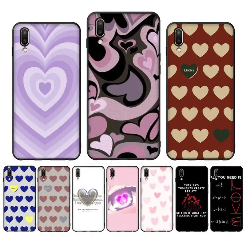 

Cute Love Heart Phone Case For Oppo Reno Realme C3 6Pro For vivo Y91C Y17 Y19 Capa