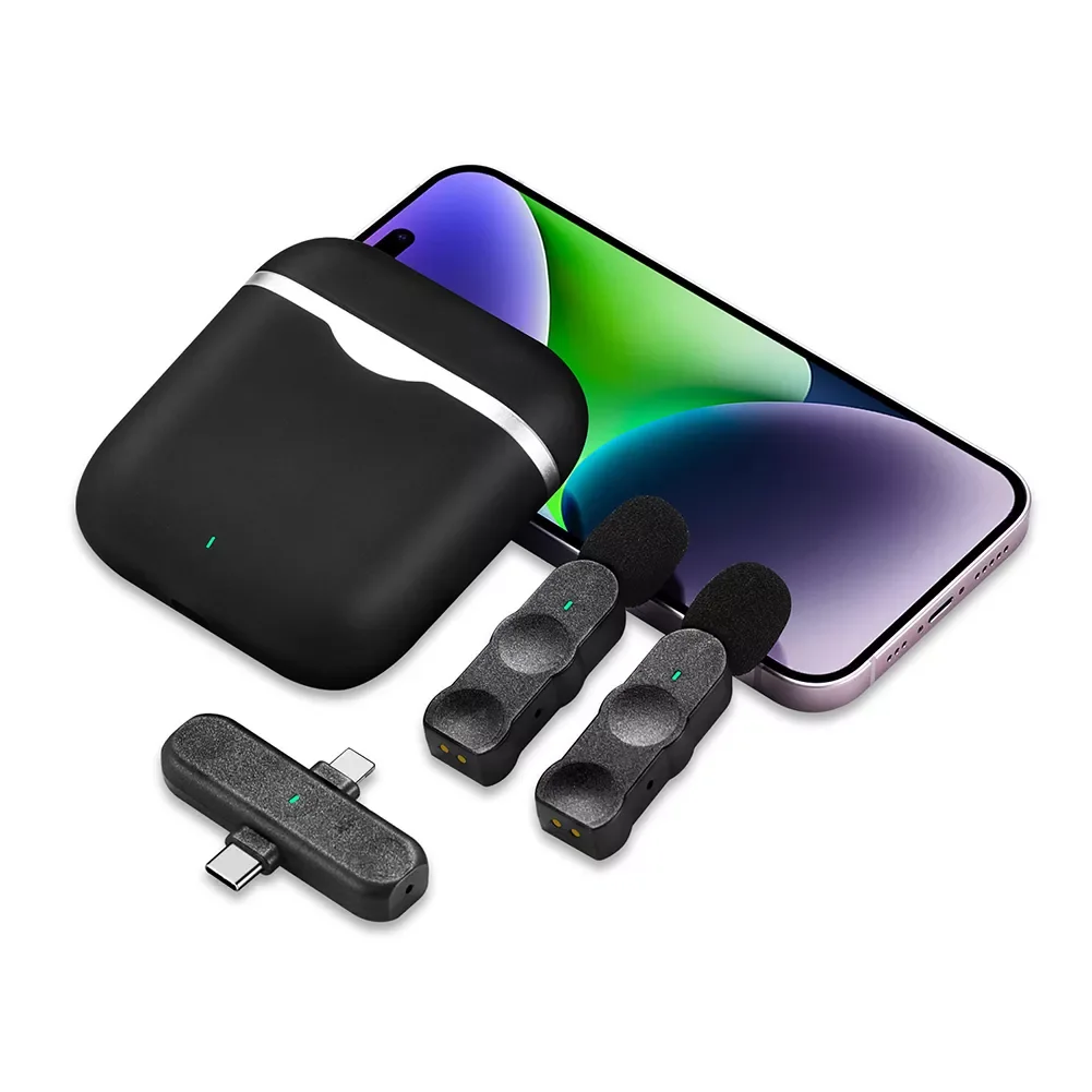 

NEW2023 Wireless Microphone Noise Reduction with Charging Box for Mobile Laptop Live Gaming Omnidirectional Microphone