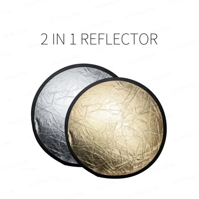 2 In 1 Reflector Plate 30CM Round Gold Silver Portable Foldable Fill Light Mini Live Lighting Photo Photography Fill Light Tools images - 6