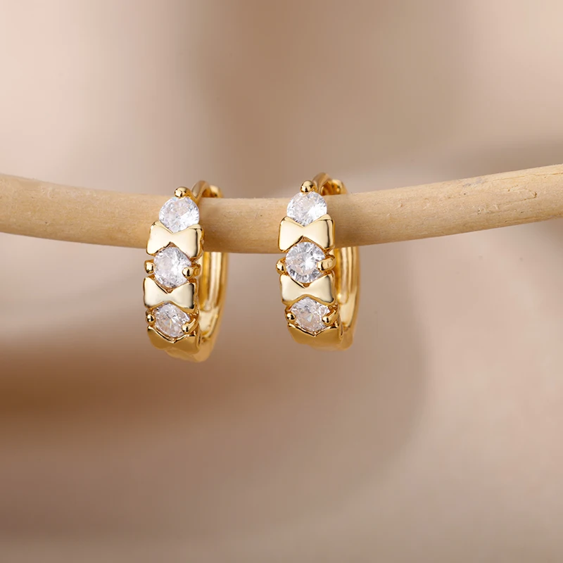 

Fashion Bowknot Zircon Earrings for Women Stainless Steel Silver Color Hoop Earrings 2022 Korean Fashion Piercing Jewelry Gift