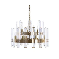 contemporary crystal strip big brass and crystal chandelier for home hotel villa decoration