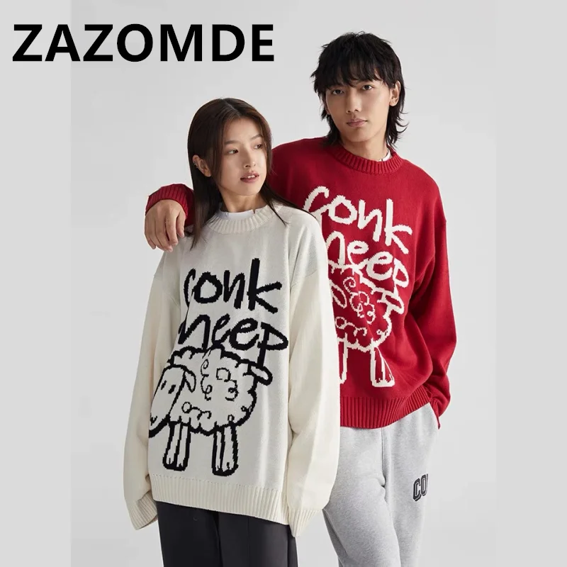 Модный трикотажный свитер ZAZOMDE на осень и зиму