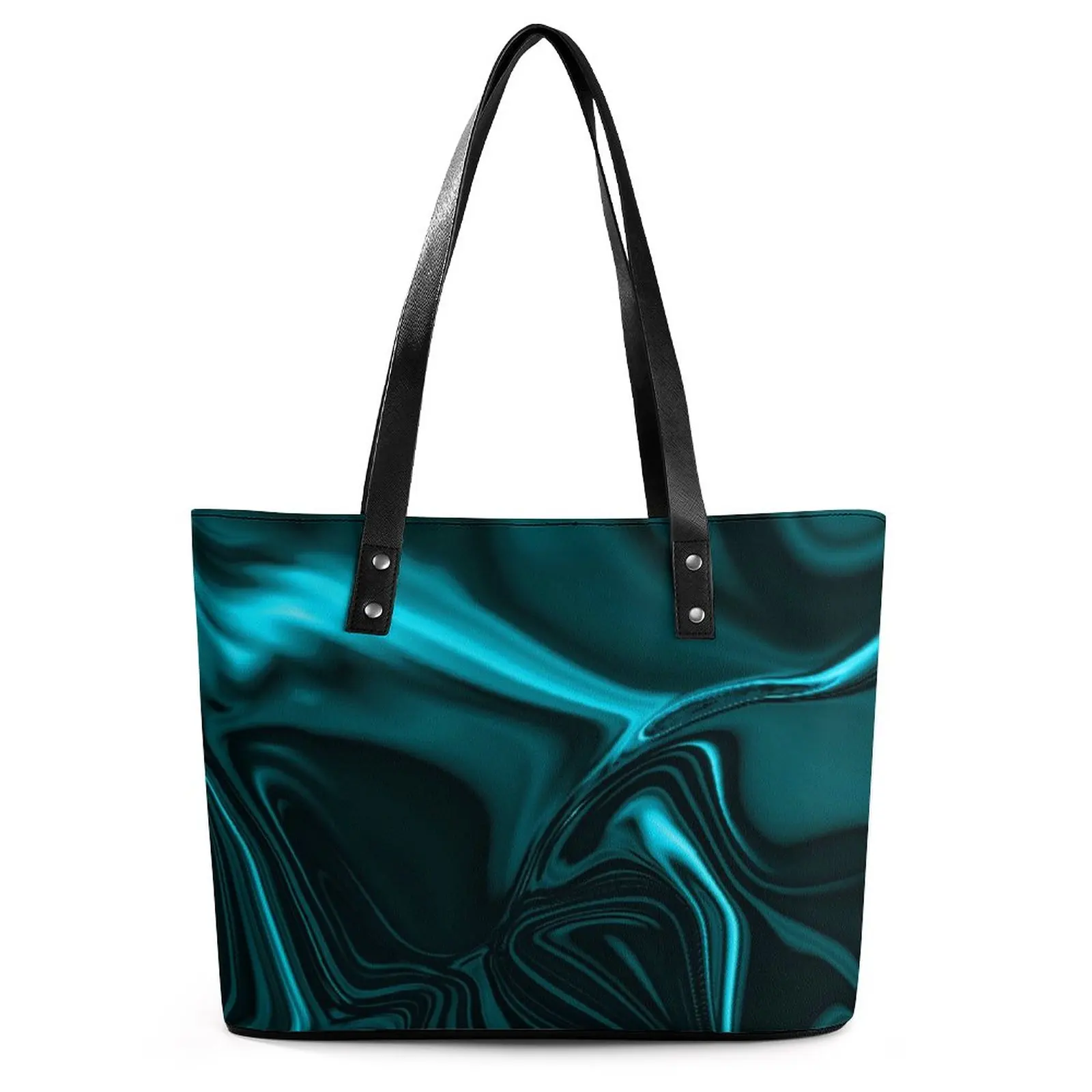 

Синие кривые сумки с абстрактным принтом, элегантная сумка на плечо, сумка-тоут из искусственной кожи для колледжа, женские дизайнерские сумки для покупок