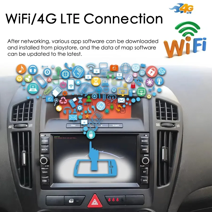 Фото Для KIA CEED 2007 2008 2009 Carplay автомобильный мультимедийный стереоплеер Auto Audio Navi Stero 7-дюймовый экран Android 14 АВТОМОБИЛЬНЫЙ РАДИО GPS №3